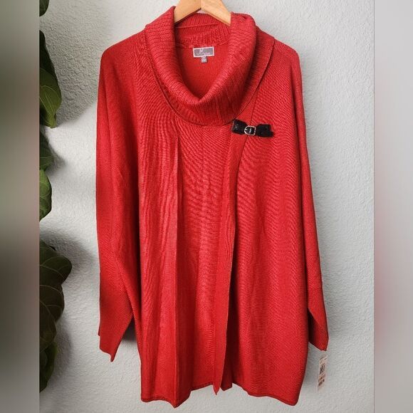 JM COLLECTION Poncho style sweater cowl neck new with tags - Picture 1 of 10